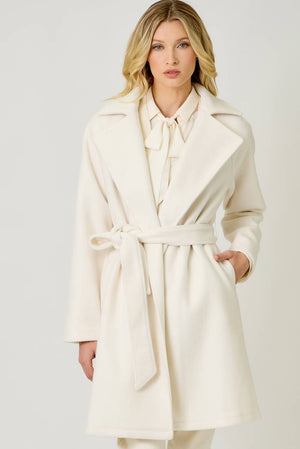 60745 Lapel Collar Robe Coat-Blue Hand Home