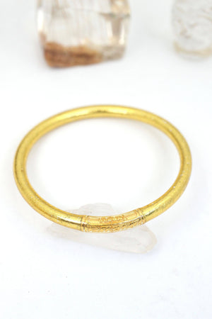 Single Thai Buddhist Temple Bracelet, Mantra Bangle, Metals-Blue Hand Home