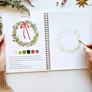 Christmas watercolor workbook-Blue Hand Home