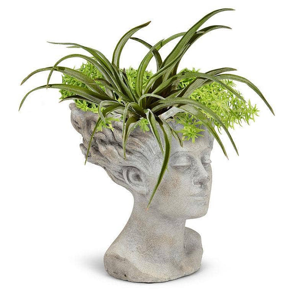Woman with Blowing Hair-9"H-Blue Hand Home