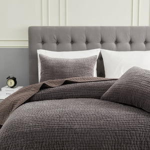Tamara Velvet Quilt Set-Blue Hand Home
