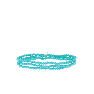 Mini stretch crystal beaded wrap bracelet-Blue Hand Home
