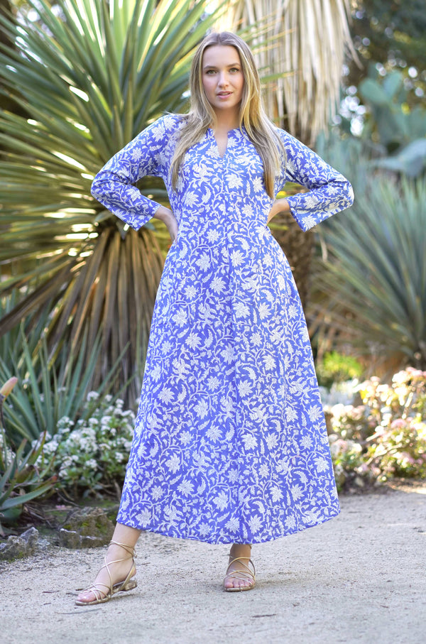 Calypso Thea Dress Royal Blue-Blue Hand Home