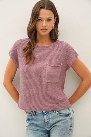 [New Color] Patch Pocket Dolman Cap Sleeve Boxy Knit