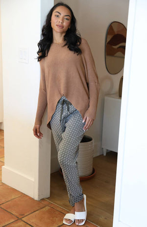 Npa31-Bw73 One Size Jaquard Drawstring Waist Pants