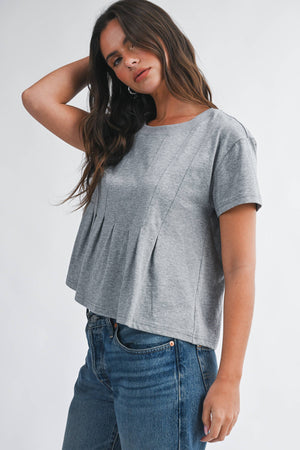 8613HK Pleated Swing Tee Top-Blue Hand Home