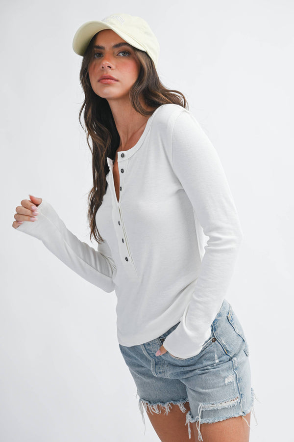8630hk Henley Long Sleeve Top