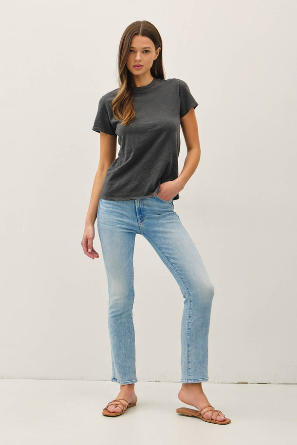 Classic Cut Acid Wash Cotton T-Shirt-Blue Hand Home