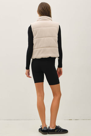 Classic Puffer Zip Up Vest W/ High Neck