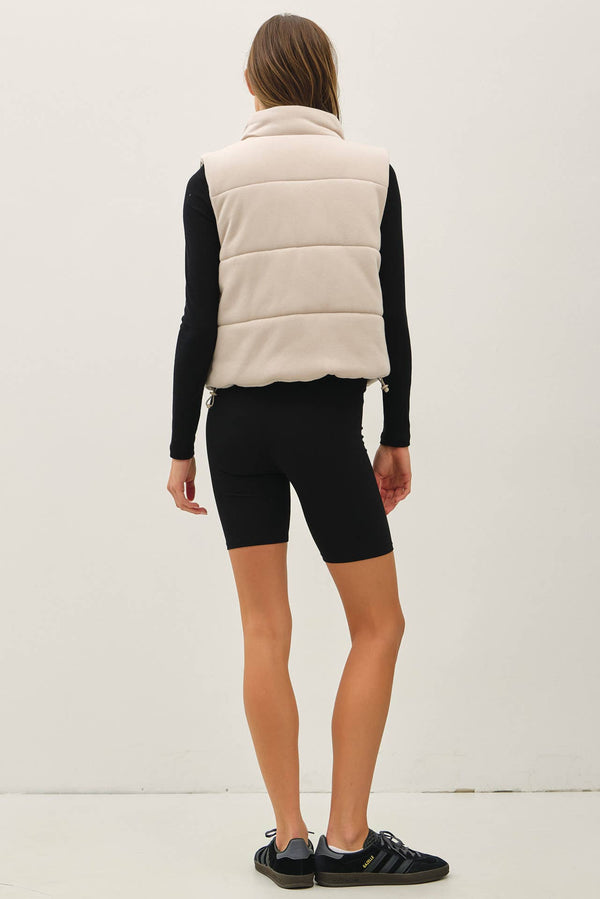Classic Puffer Zip Up Vest W/ High Neck