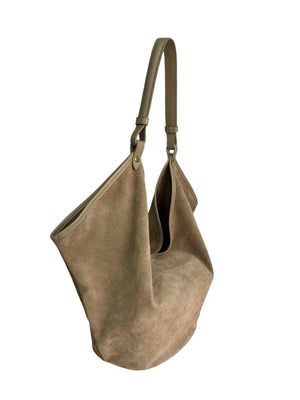 Milly Bag in Taupe Suede-Blue Hand Home