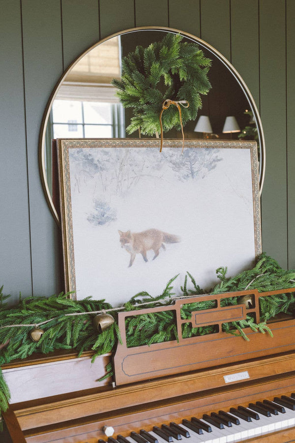 Fox In Winter Framed Antique Art-Blue Hand Home