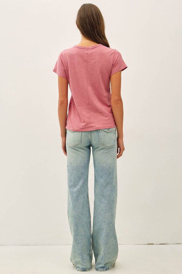 New Shade-Garment Dyed Cotton Slub Tee