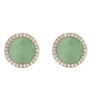 Rula Round Gemstone Stud Earrings-Blue Hand Home