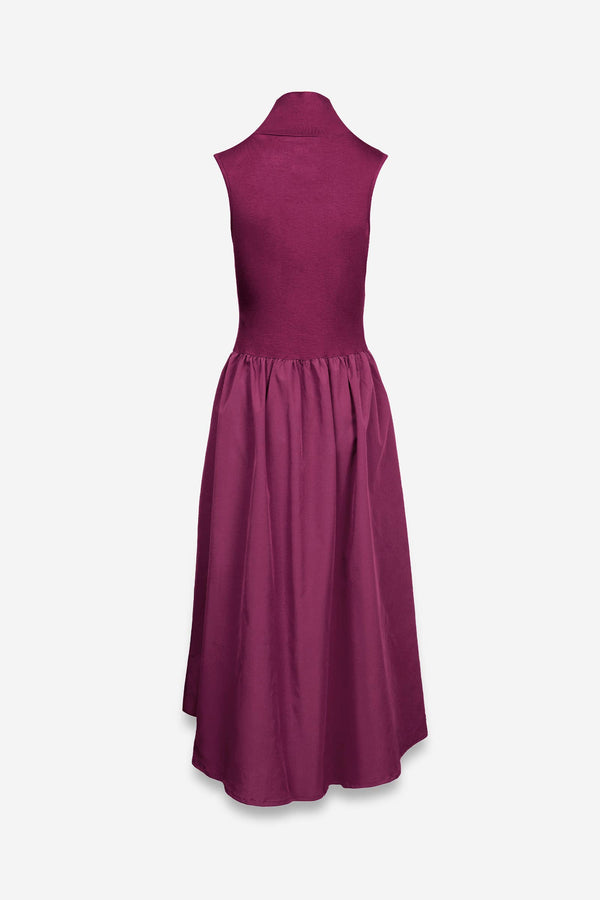 Sleeveless Mock Neck Maxi Dress-Blue Hand Home
