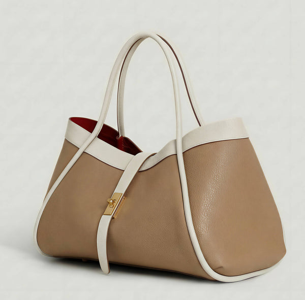 Elegant Large Genuine Leather Bag Made In Italy – 45x25x20
