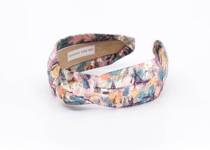 Handmade Women's Liberty Print Knot Headband for Spring-Blue Hand Home
