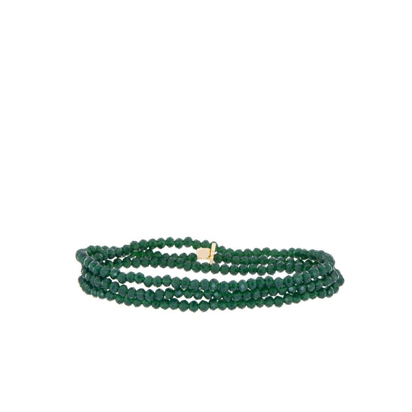 Mini stretch crystal beaded wrap bracelet-Blue Hand Home
