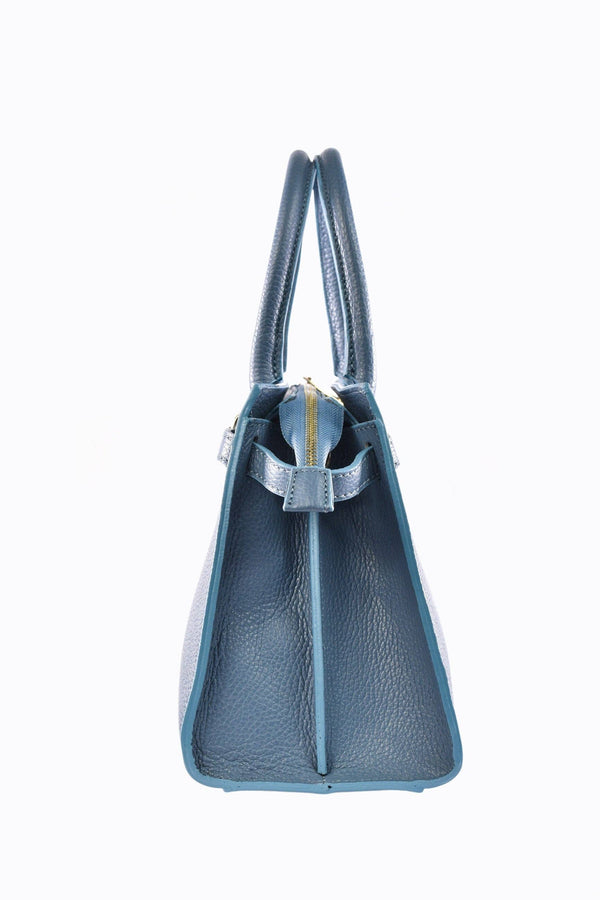 Grace Bag in Sugar Paper Togo Leather-Blue Hand Home
