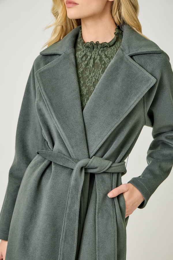 60745 Lapel Collar Robe Coat-Blue Hand Home