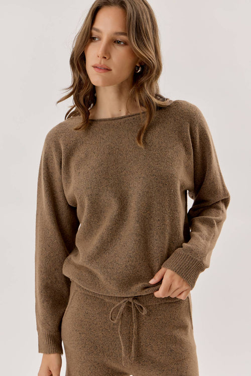 Ultra Soft Boat Neck Heathered Sweater