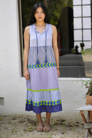 Audrey Handloom Maxi Dress Multi-Blue Hand Home