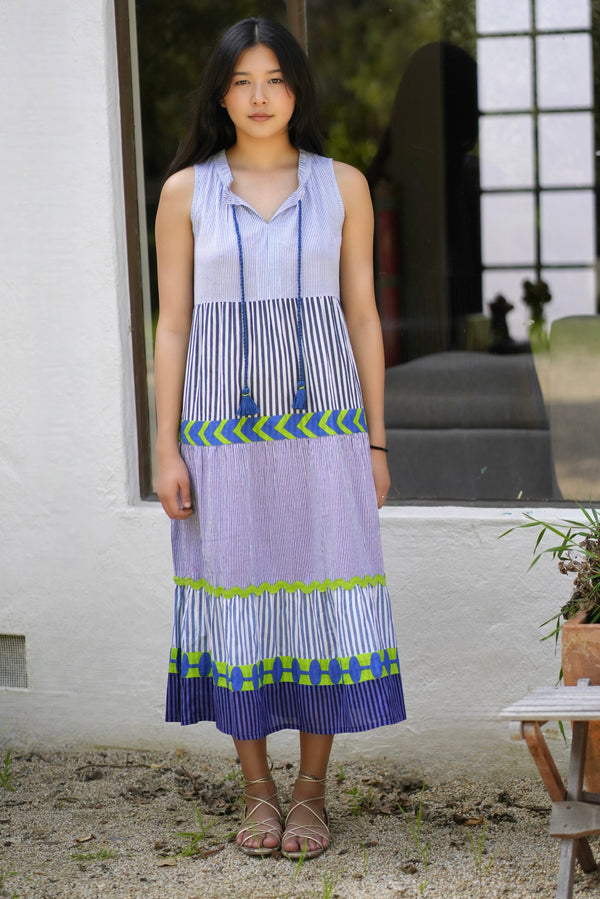 Audrey Handloom Maxi Dress Multi-Blue Hand Home