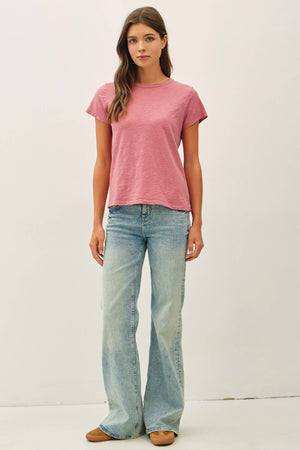[NEW SHADE]GARMENT DYED COTTON SLUB TEE
