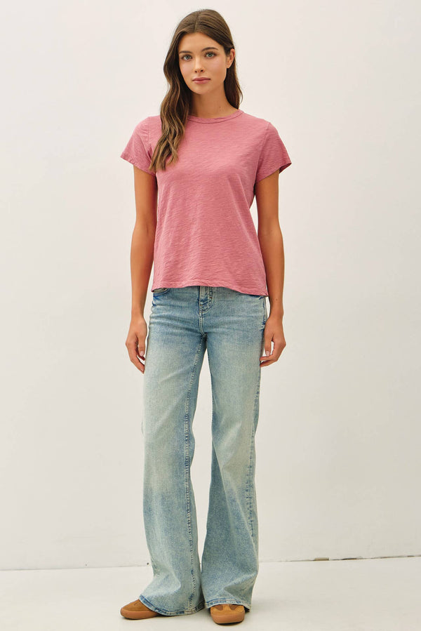 [NEW SHADE]GARMENT DYED COTTON SLUB TEE
