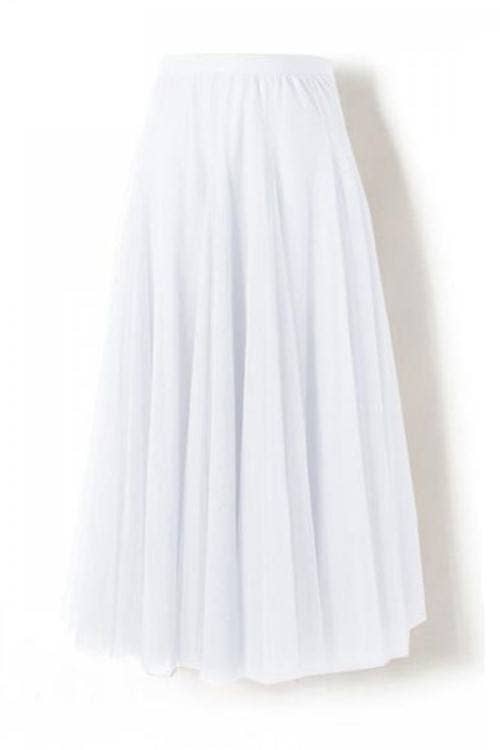 20 colors Flowy Elastic Waist Tulle Pleated Skirt-Blue Hand Home