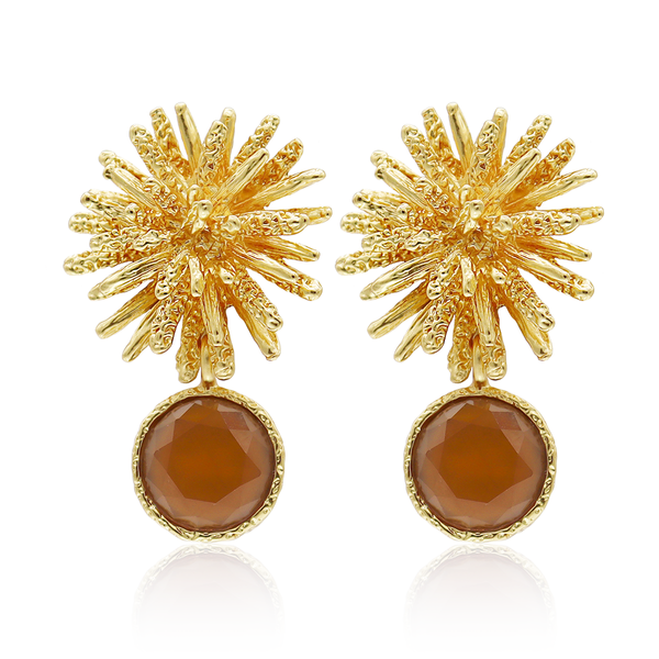 Starburst x Gem Drop Earrings - 24K Gold Plated-Blue Hand Home