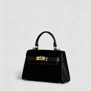 Genuine Suede Handbag With Adjustable Shoulder Strap