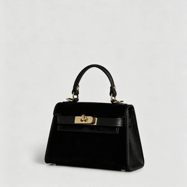 Genuine Suede Handbag With Adjustable Shoulder Strap