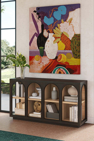 Vannes Crescent Console-Blue Hand Home