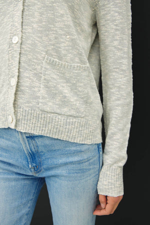 Cotton Slub Button Up Cardigan-Blue Hand Home
