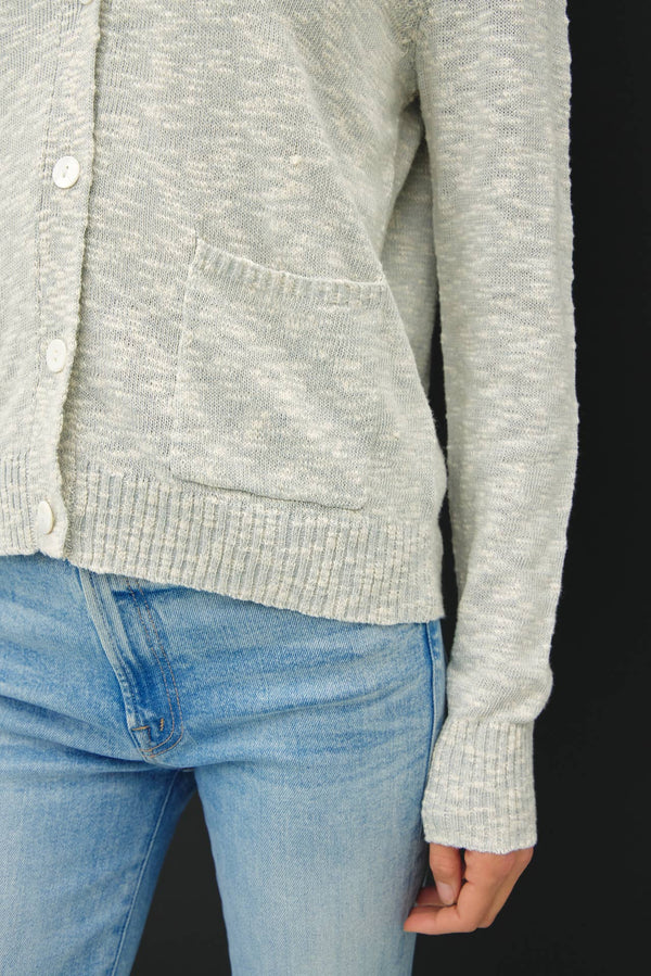 Cotton Slub Button Up Cardigan-Blue Hand Home