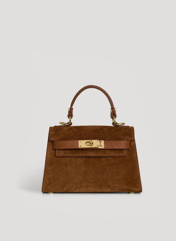 Genuine Suede Handbag With Adjustable Shoulder Strap