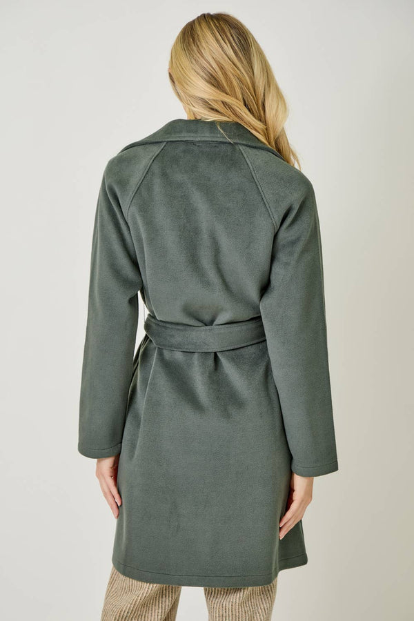 60745 Lapel Collar Robe Coat-Blue Hand Home