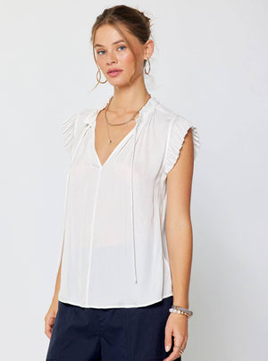 Margot Pleated Sleeve Blouse-Blue Hand Home
