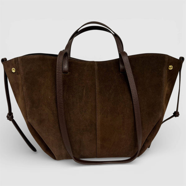 Handcrafted Italian Suede Leather Bag Made In Italy