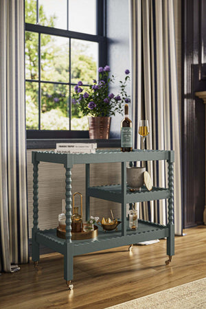 Ligna Bar Cart-Blue Hand Home
