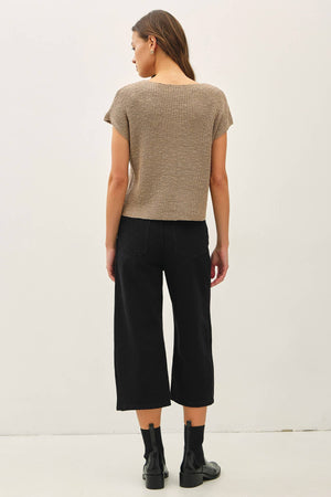 [New Color] Patch Pocket Dolman Cap Sleeve Boxy Knit