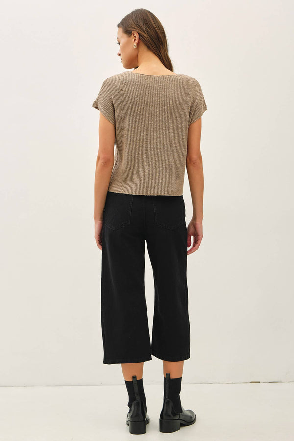 [New Color] Patch Pocket Dolman Cap Sleeve Boxy Knit