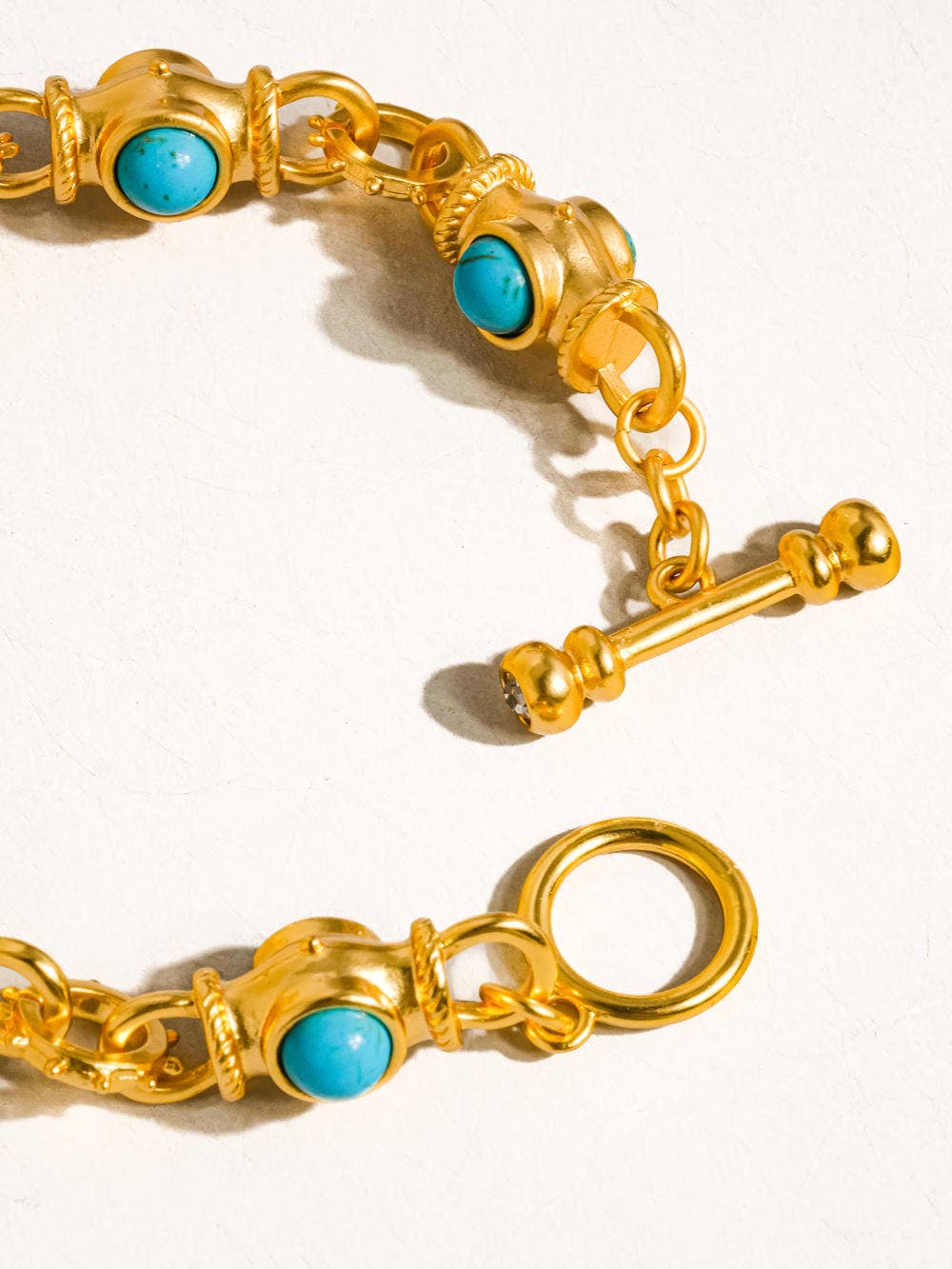 Atley 18K Gold Vintage Turquoise Bracelet-Blue Hand Home
