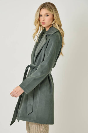 60745 Lapel Collar Robe Coat-Blue Hand Home