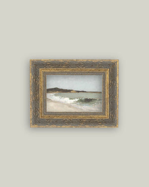 Beach Landscape Framed Antique Art-Blue Hand Home
