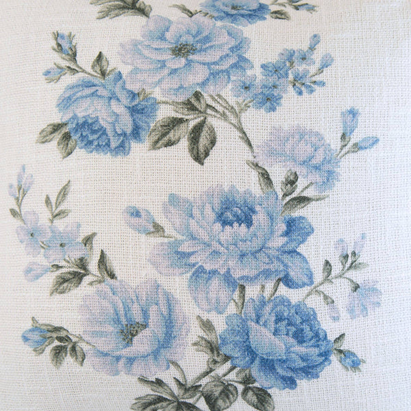 Scarlett Vintage Roses Pillow Cover - Blue, Floral-Blue Hand Home