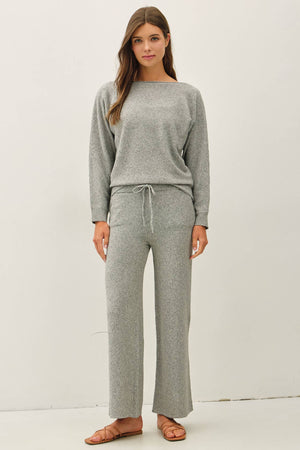 Ultra Soft Boat Neck Heathered Sweater