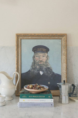 Portrait of a Postman Framed Antique Art-Blue Hand Home