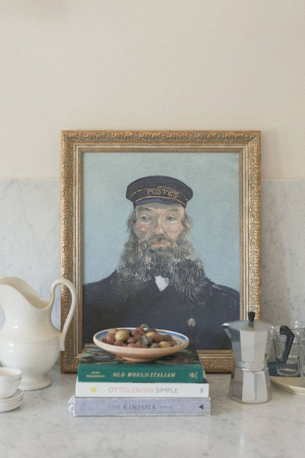 Portrait of a Postman Framed Antique Art-Blue Hand Home